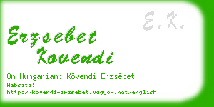 erzsebet kovendi business card