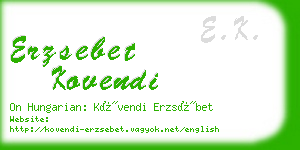 erzsebet kovendi business card